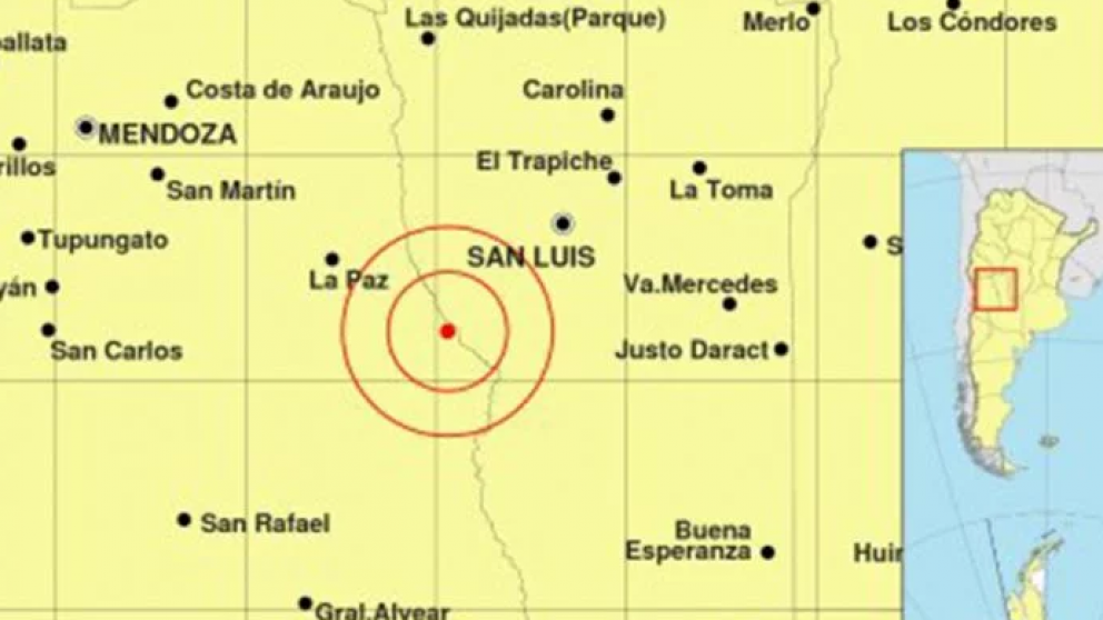 Fuerte temblor en Mendoza: tuvo una magnitud de 6,3 grados.