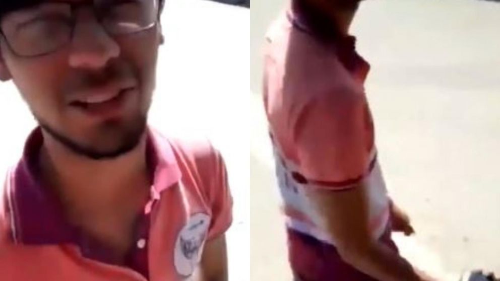 El joven se cans� del calor salte�o. (Twitter).