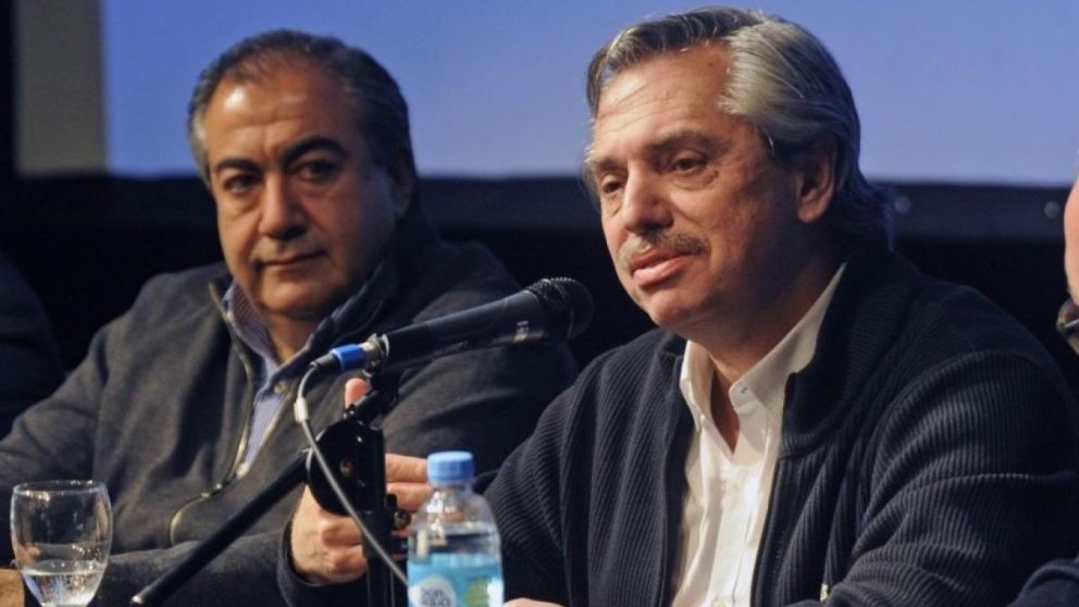 Alberto Fern�ndez junto a H�ctor Daer de la CGT.