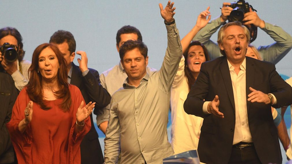 Axel Kicillof festejó la victoria en el búnker del Frente de Todos (Rubén Paredes-Diario Crónica).