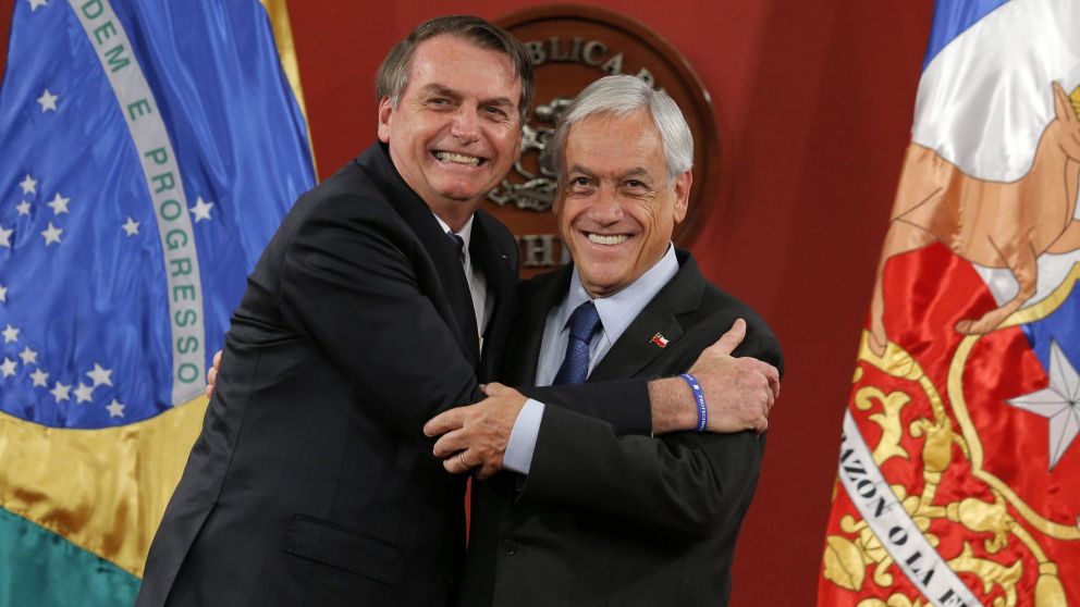 Bolsonaro junto a Piñera, durante una reunión bilateral.
