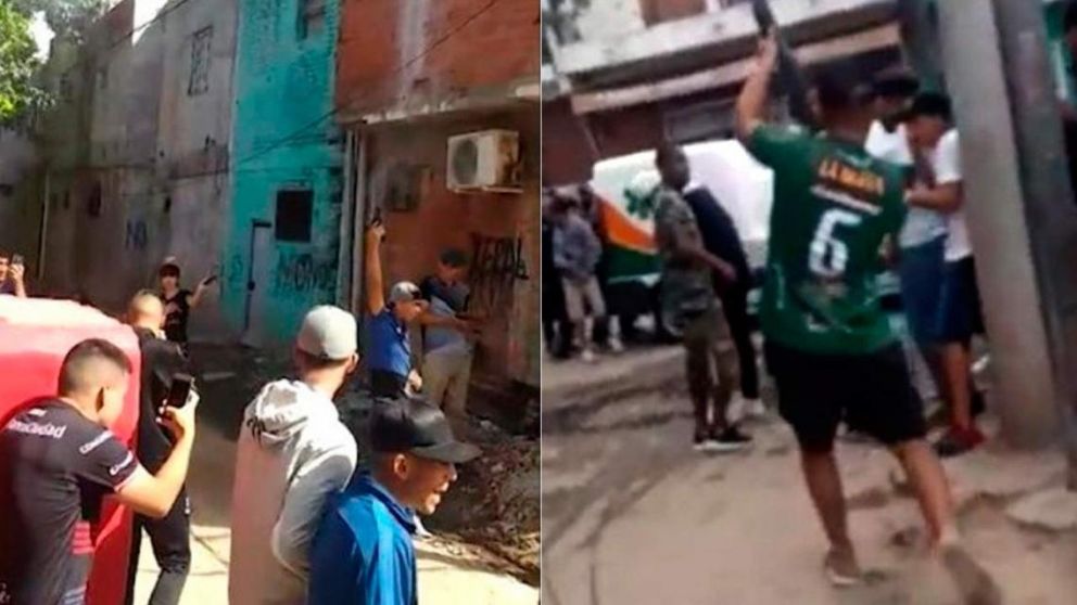 Despedida "tumbera" en Villa Zavaleta de un delincuente muerto durante el robo al doctor Crescenti.