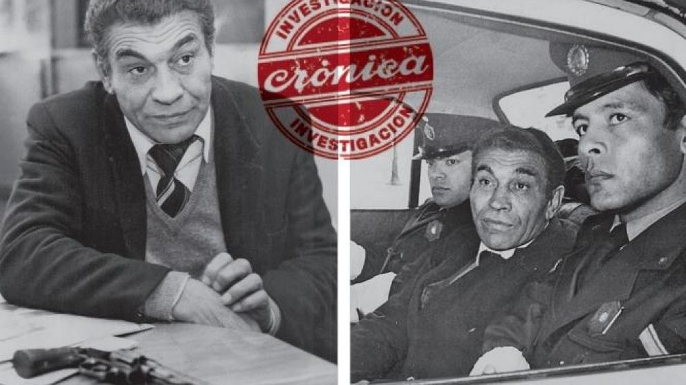 Selpa, en nuestra redacci�n, con el arma, y en el momento en que es trasladado por el movil policial.