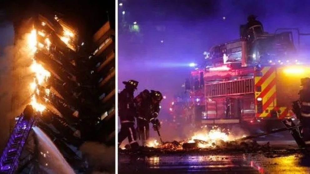 Incendio en edificio de energía en Chile (AFP).