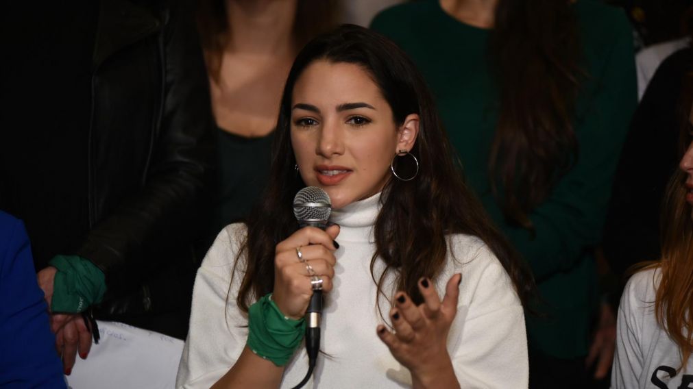 Thelma en la conferencia de prensa en "El Picadero". (Jonatan Moreno/Crónica)