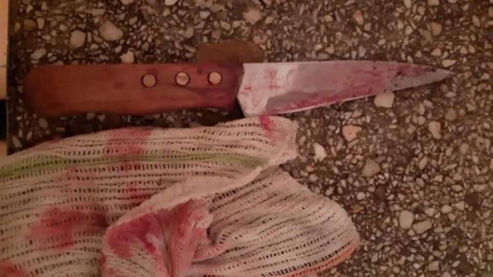 El arma con que el agresor atacó a su pareja.
