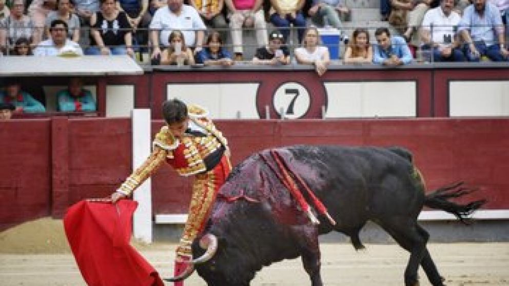 Gonzalo Caballero, en las maniobras con el primer toro.