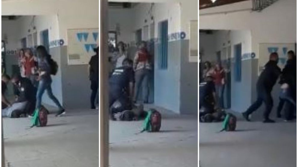 Los efectivos llevaron a las agresoras (captura).