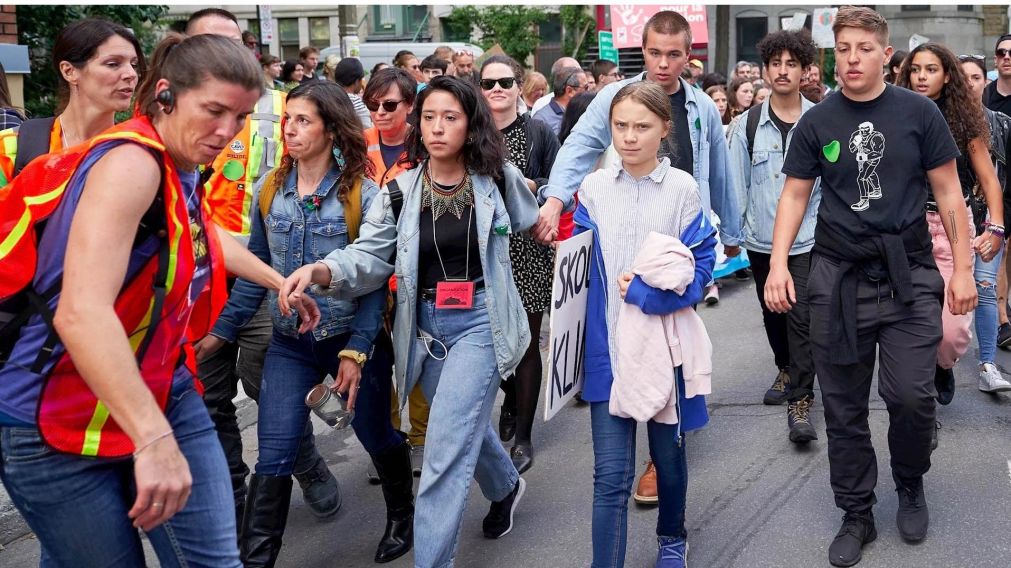 Greta encabezó una nueva protesta. (EFE)