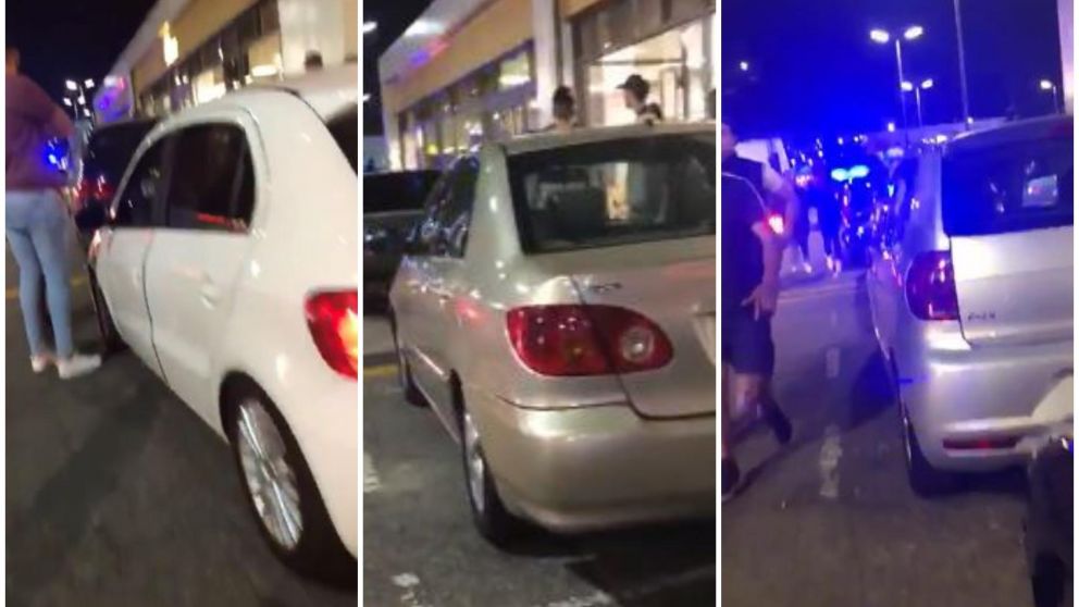 Algunos de los autos que participaron del operativo (Captura).