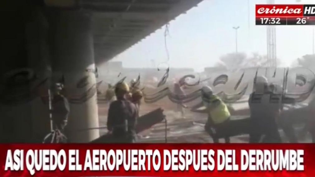Así fue el derrumbe en el aeropuerto de Ezeiza