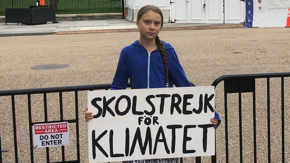 Ella es Greta Thunberg, la adolescente sueca de 16 años que lucha contra el cambio climático.