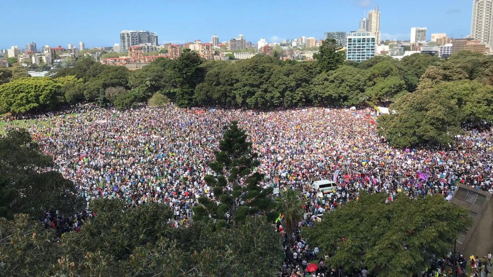 El cambio climático convocó a miles en Sydney, Australia (Twitter).