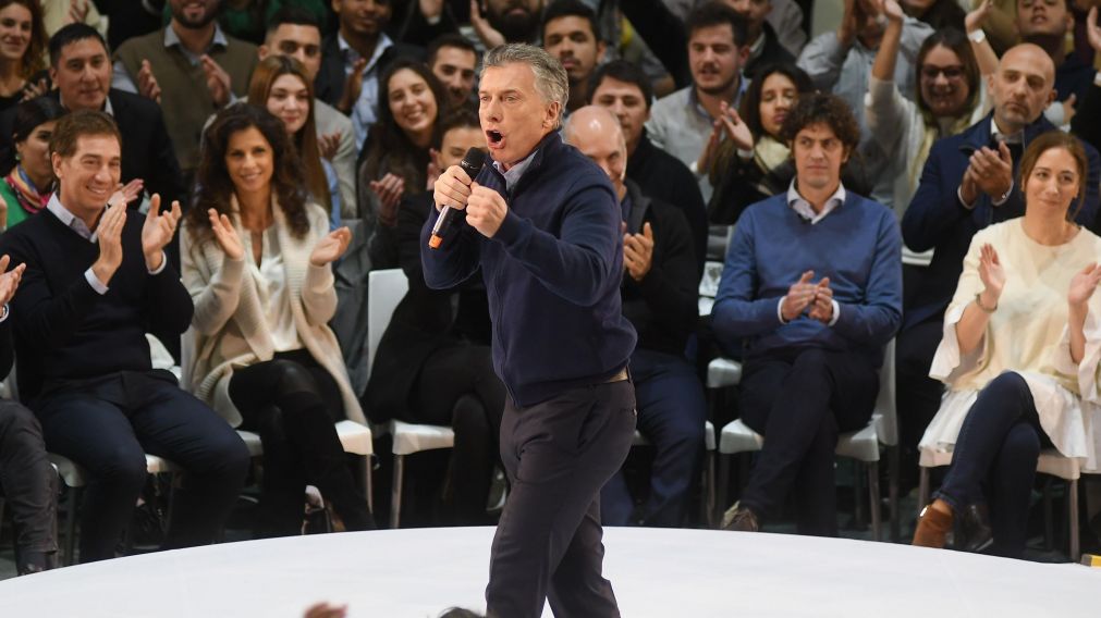 Macri durante uno de sus �ltimos actos de campa�a previo a las PASO. (Ruben Paredes/Diario Cr�nica)