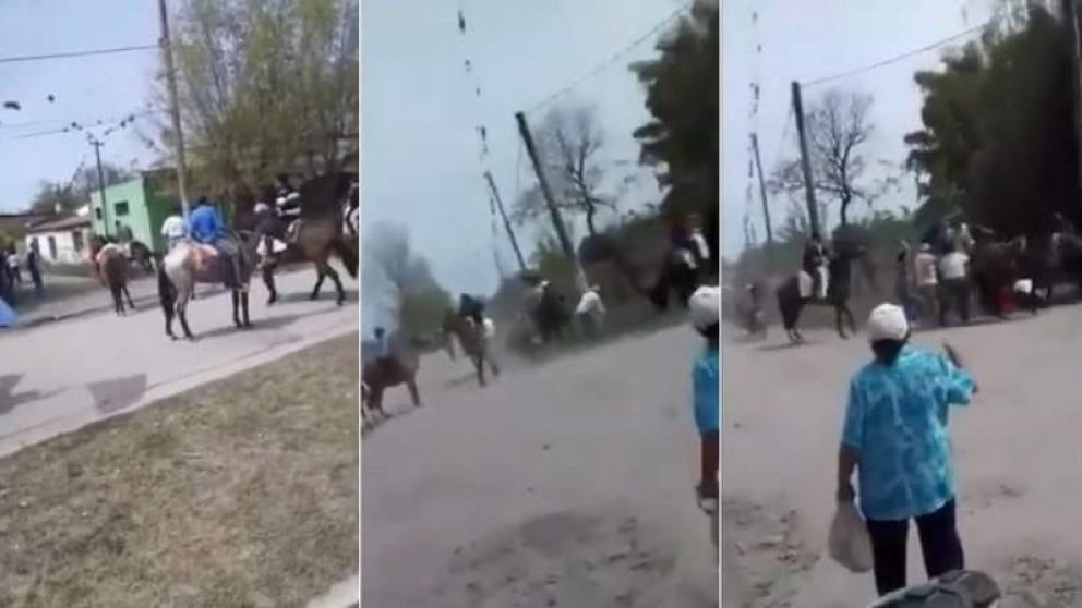 La grabación del violento enfrentamiento entre vecinos (Captura video).