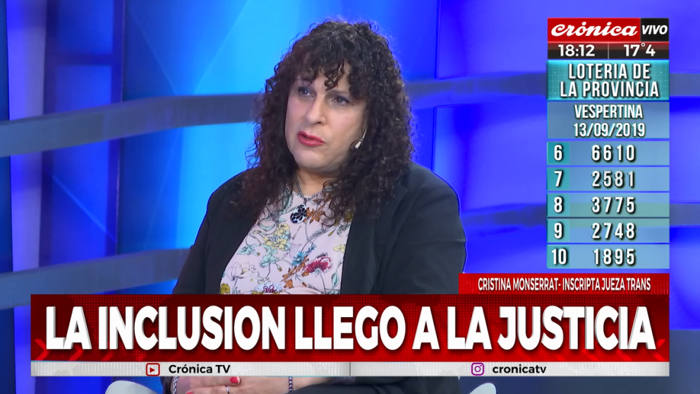 Cristina Monserrat en los estudios de Crónica HD.