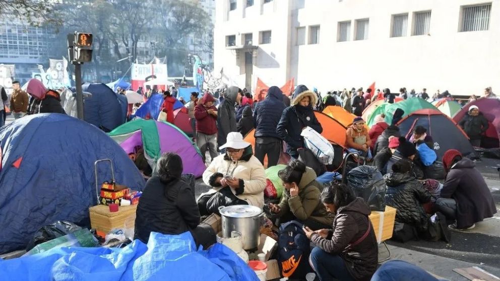 Levantaron la manifestación. (Diario Crónica/Ruben Paredes)