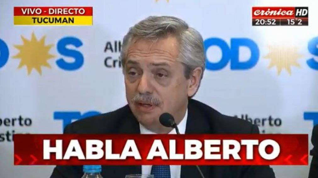 Sergio Massa, Héctor Daer, Verónica Magario, y Miguel Acevedo, acompañaron al candidato por el Frente de Todos Alberto Fernández.