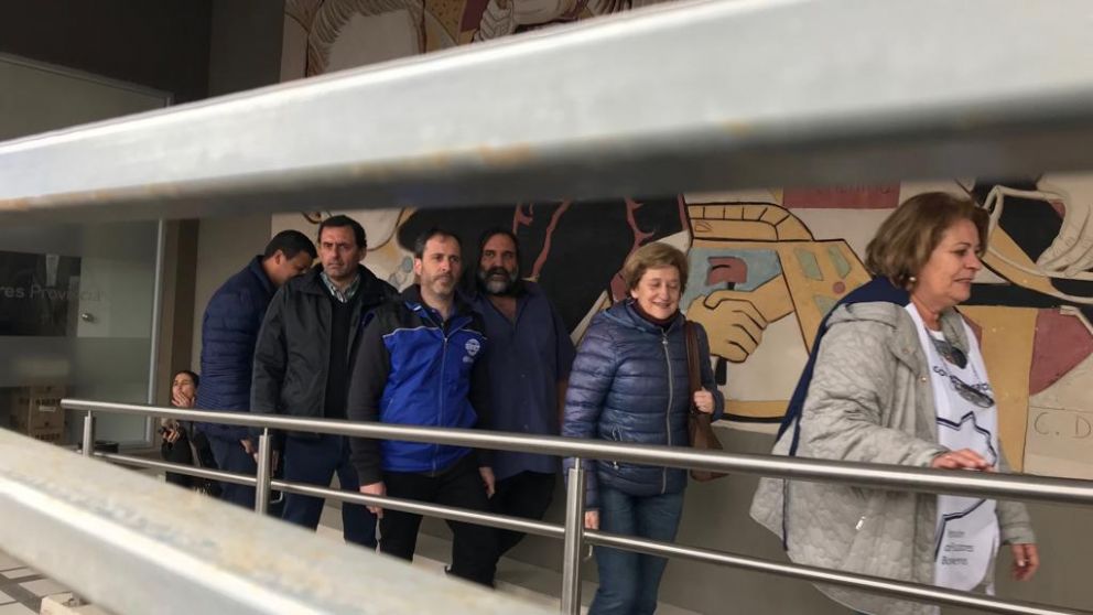 Representantes de los gremios docentes provinciales presentes en Trabajo.