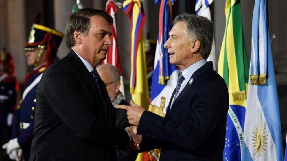 El presidente, Mauricio Macri, junto a su par brasileño, Jair Bolsonaro.