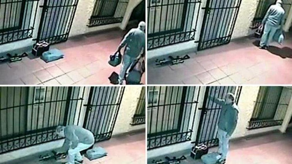 López quedó registrado por las cámaras del convento (Capturas de video)