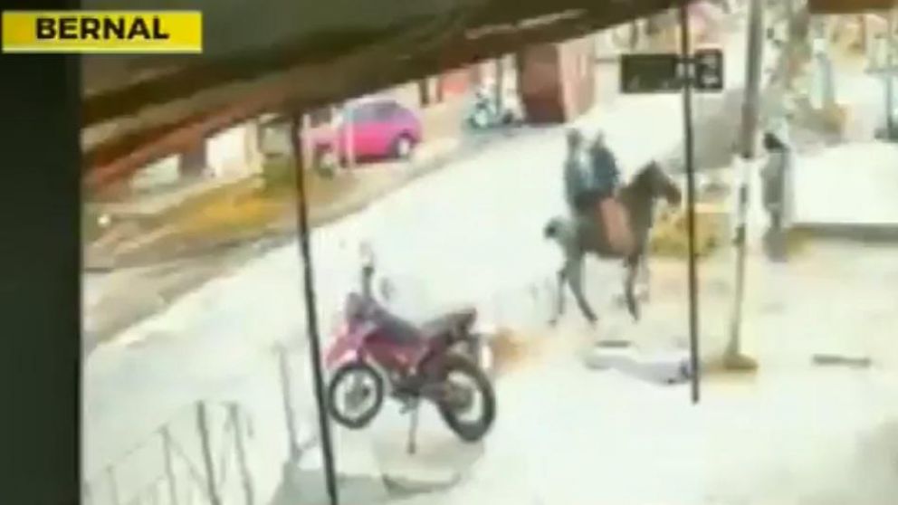La policía busca a los sujetos. (Captura de TV).