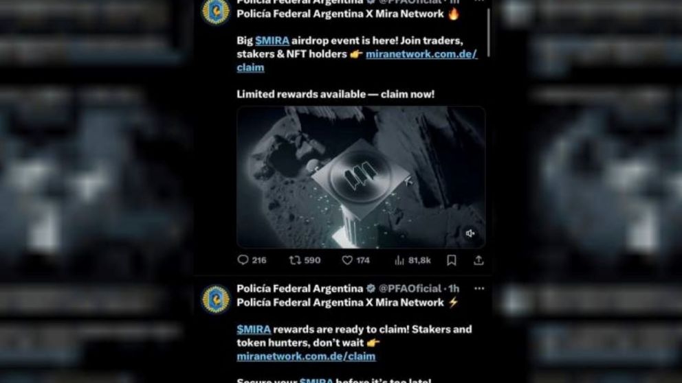 Uno de los mensajes que se publicó en la cuenta de la Policía Federal Argentina (Foto NA).