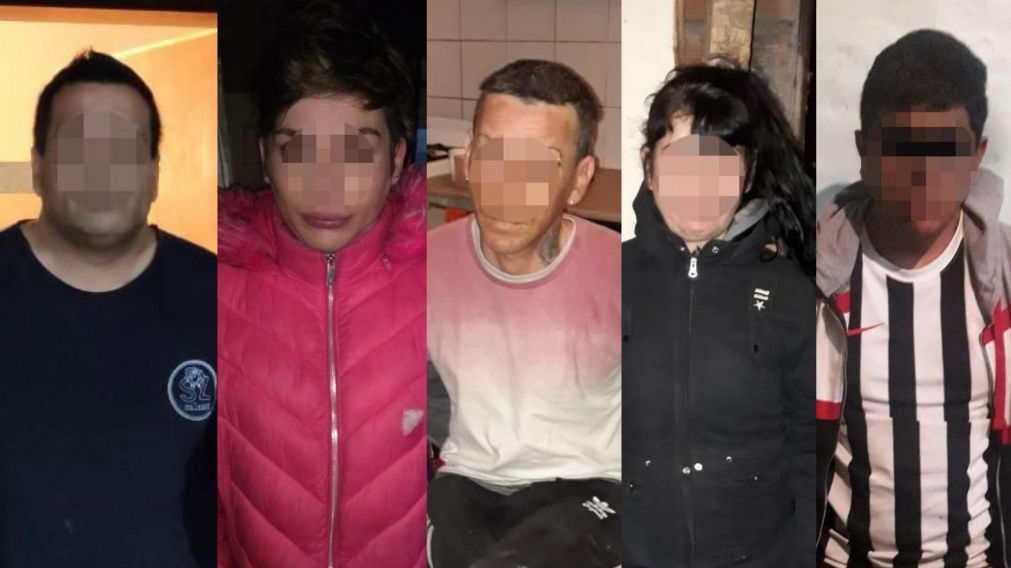 Algunos de los integrantes detenidos de la banda.
