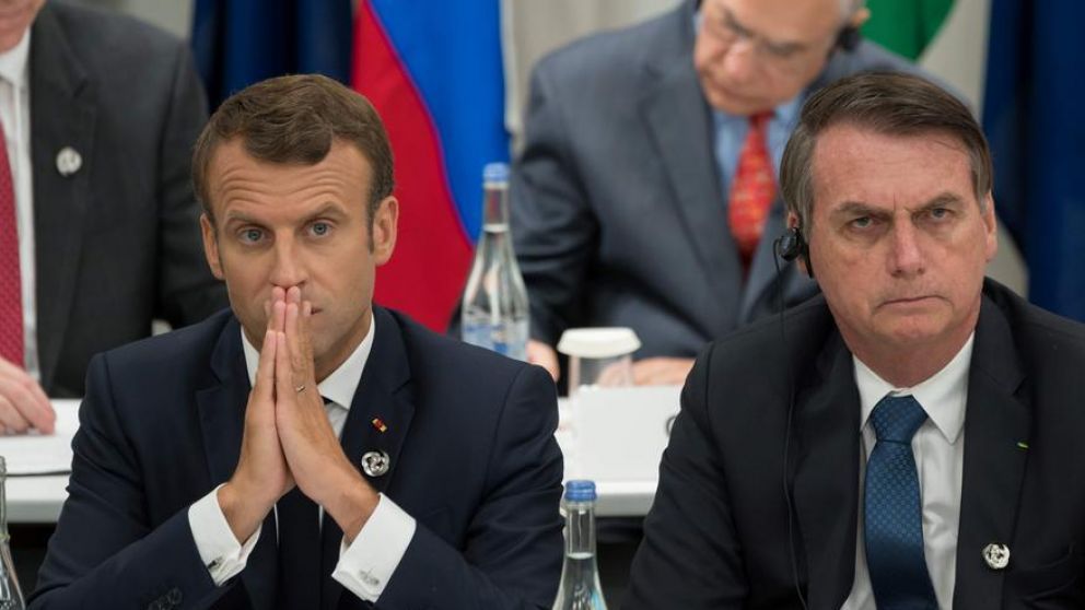 Emmanuel Macron y Jair Bolsonaro. (Twitter)