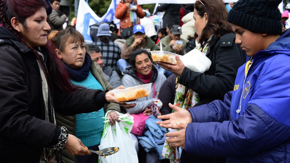 As� fueron las ollas populares realizadas en el Obelisco. (Jonatan Moreno/Cr�nica)