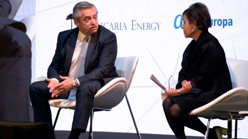 Alberto Fernández, durante su presentación en el Malba.