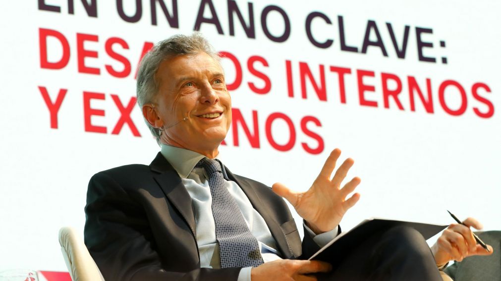 Macri durante el seminario. 