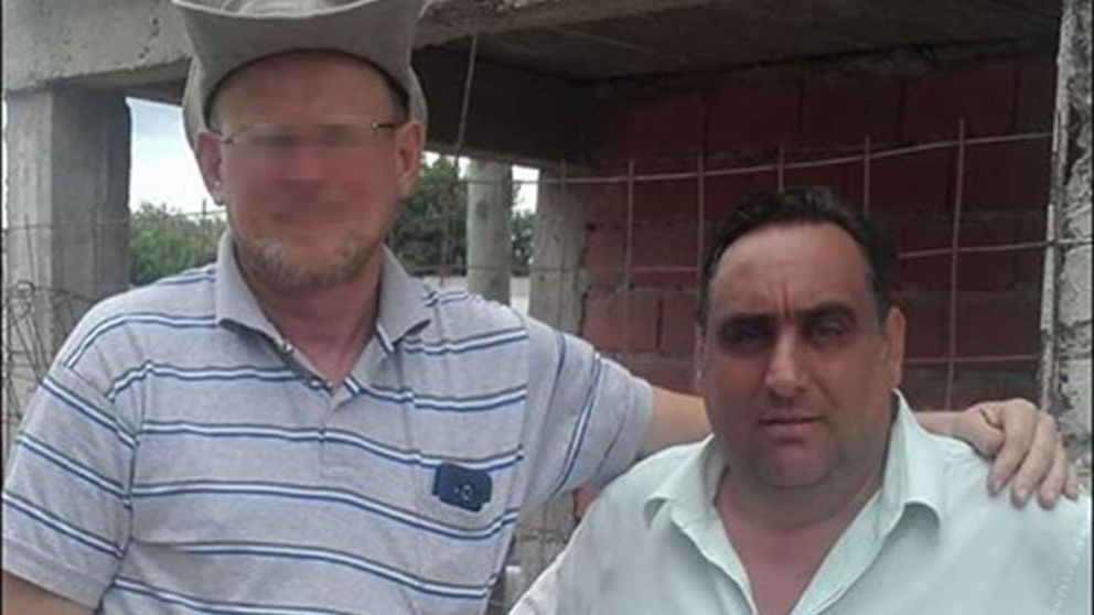 El pastor "Cacho" Sinner junto su v�ctima, Jorge Osorio. 