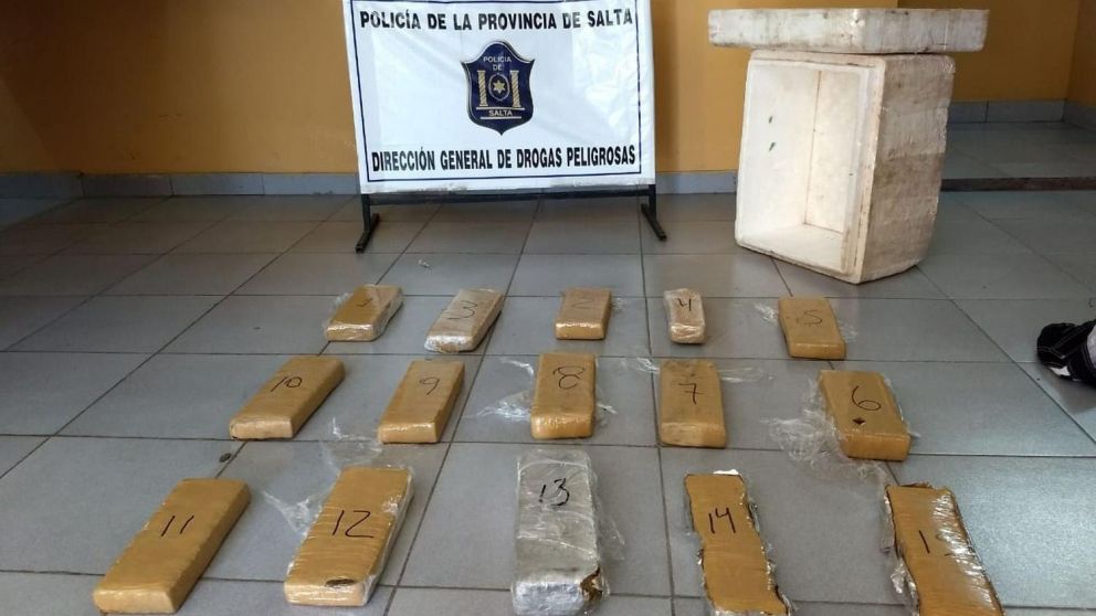 Un joven intent� entrar con 12 kilos de droga a Salta el �ltimo fin de semana y fue arrestado.