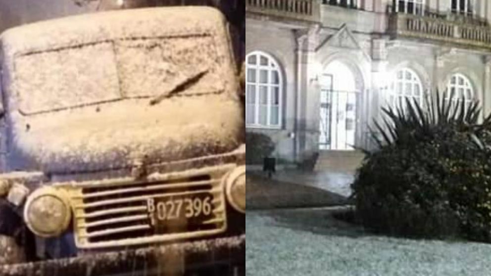 Nieve en diversas ciudades de la Argentina. (Twitter)