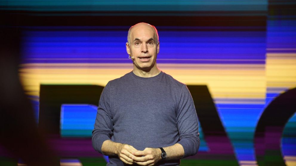 Rodríguez Larreta habló desde el búnker de Juntos por el Cambio (Hernán Nersesián/Crónica).