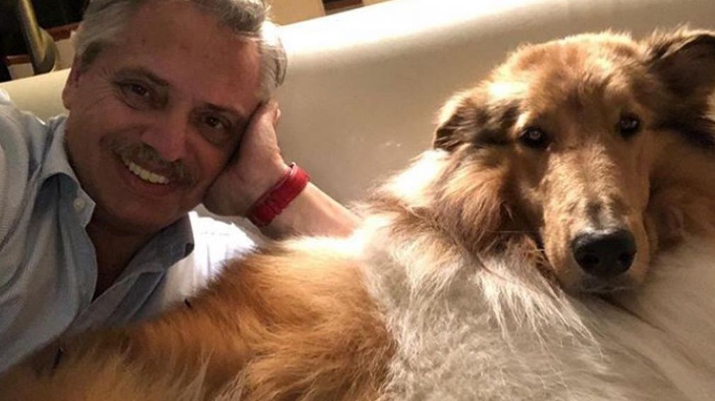 Fernandez junto a su perro Dylan.