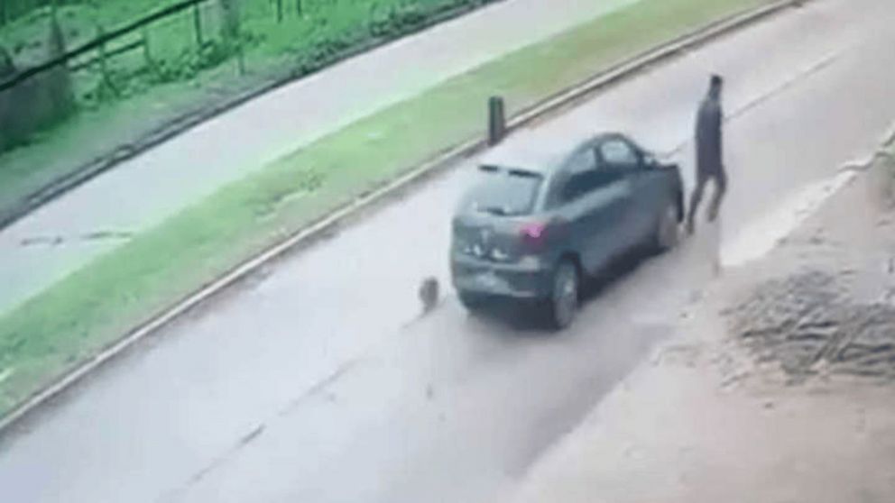 Un conductor atropelló a una motociclista y a un peatón y se fugó sin auxiliarlos en La Plata (Imagen captura vídeo).