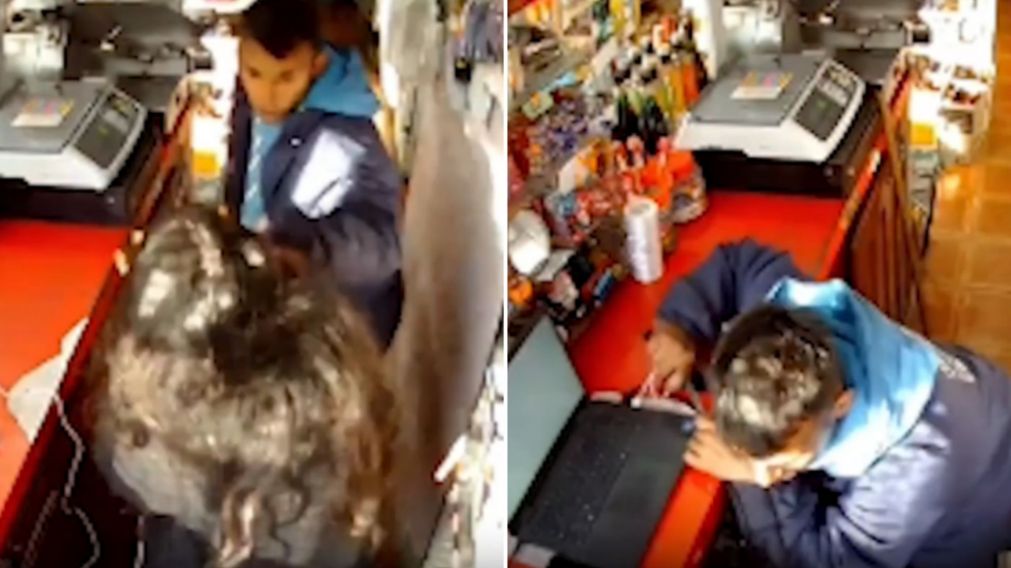 El ladrón quedó filmado en las cámaras de seguridad.