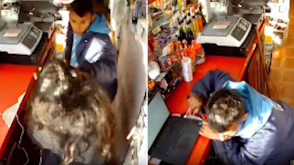 El ladrón quedó filmado en las cámaras de seguridad.