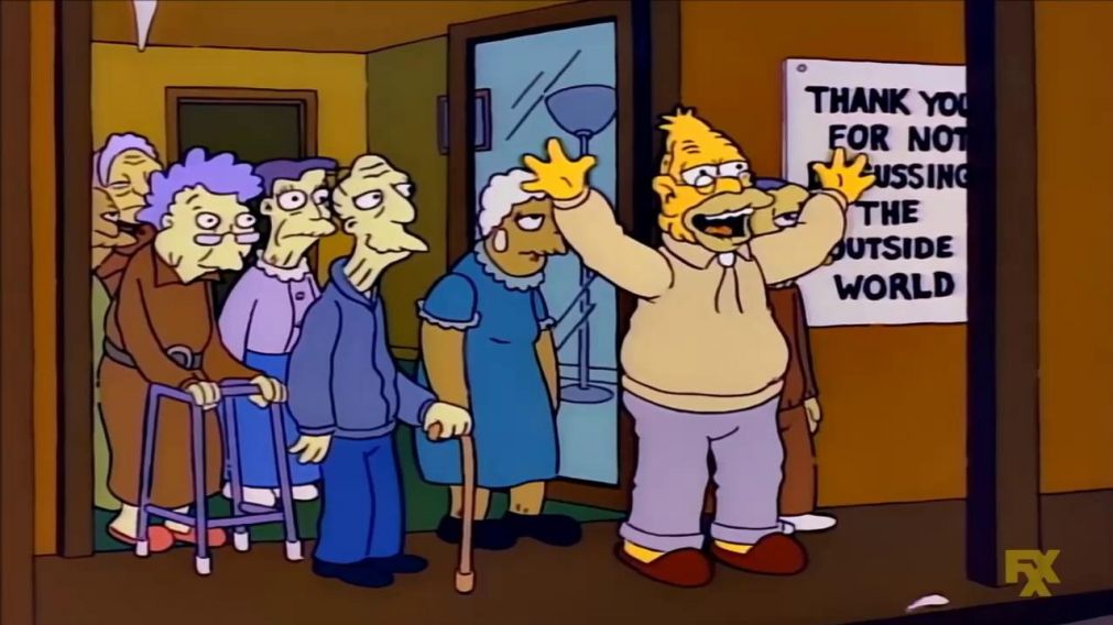 Abraham, uno de los abuelos más famosos junto a sus amigos jubilados.