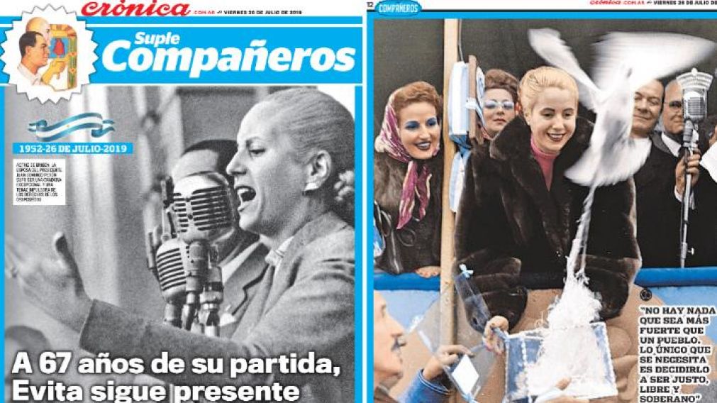 El Suplemento Compa�eros, a 67 a�os de la partida de Evita