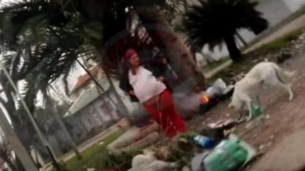 La mujer fue fotografiada por vecinos.