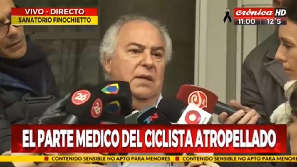 Parte médico del ciclista arrollado en Agronomía. (Crónica HD).