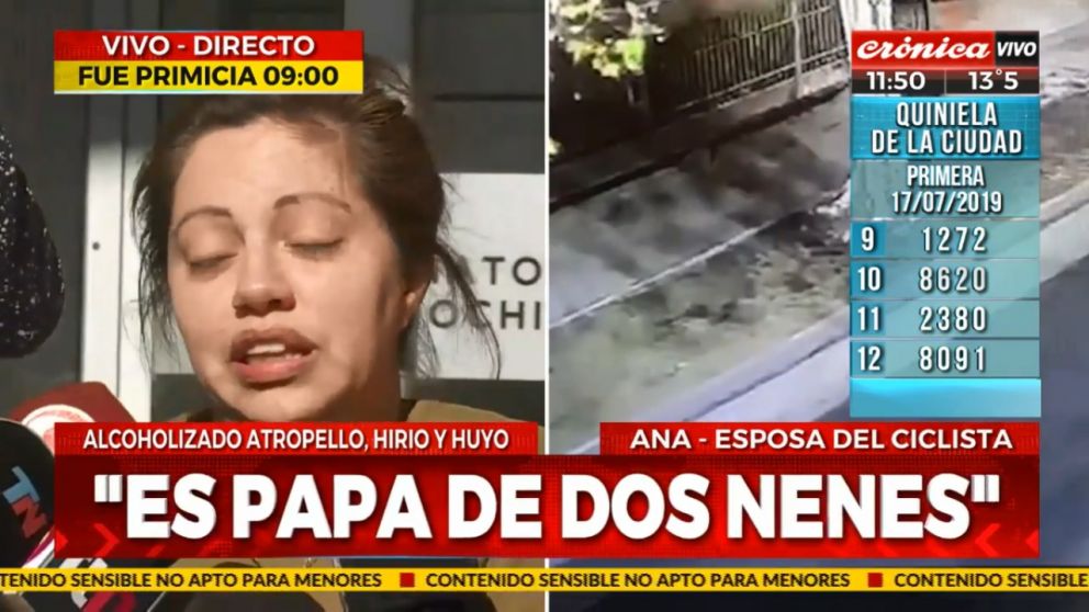 La mujer de la víctima conmocionada por lo ocurrido.