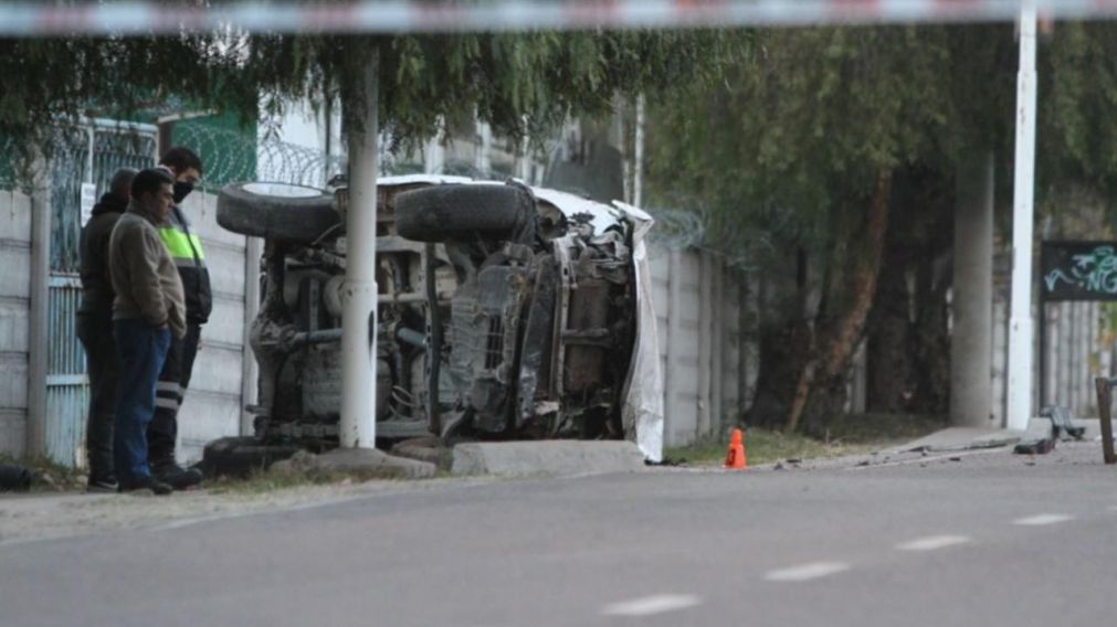 Así quedó la Toyota luego del fatal accidente.