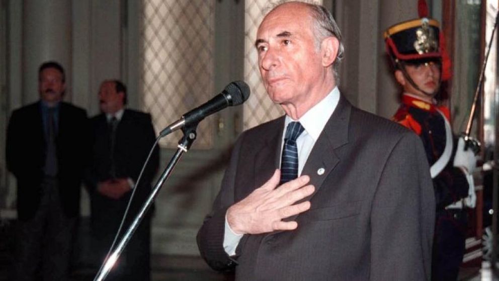 De La Rúa durante un acto presidencial.