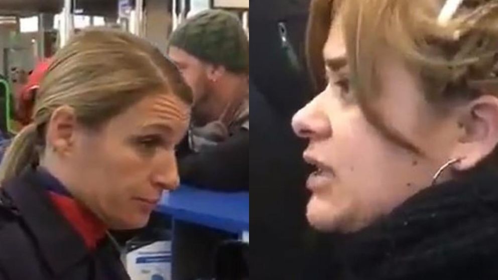 La mujer discuti� con una empleada de la aerol�nea por la cancelaci�n del vuelo (Captura).