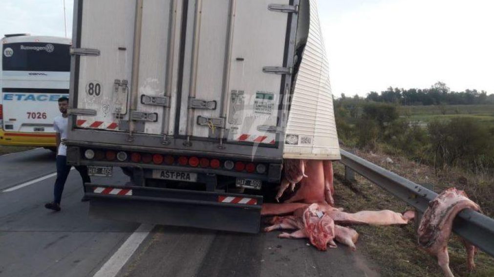 La gente se agolpó para llevarse un trozo de carne de cerdo. (Gentileza El Departamental).