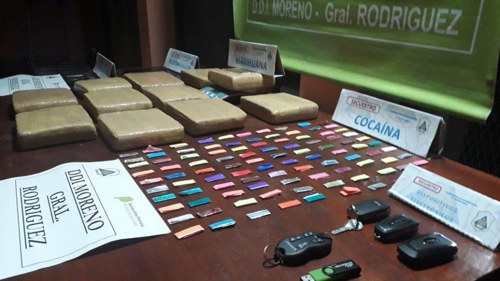 El material secuestrado a los narcotraficantes.